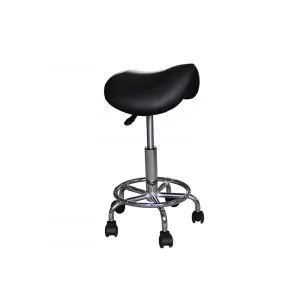 Taburete ergonómico PONY Base Cromada Mediprem Negro